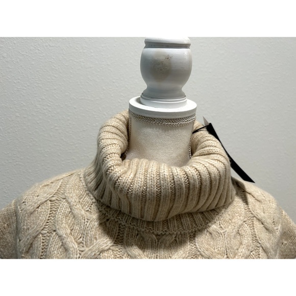 FRYE Women's High-Low Turtleneck Sweater Vest Salt Breeze Color Knit Pullover - Picture 3 of 7